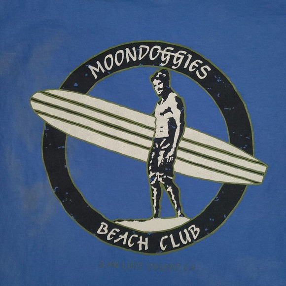 Moondoggies Beach Club T-Shirt Mens Large Blue Surf San Luis Obispo California - Picture 10 of 16